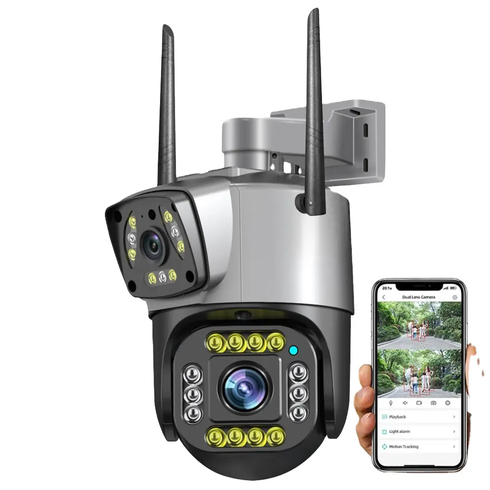 4 Мп Wi-Fi 4 г PTZ камера HD двойной объектив 10X зум уличная IP-камера безопасности AI человека обнаружения ночного видения камеры видеонаблюдения