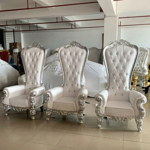 Luxury High <b>Back</b> White Genuine Leather Throne <b>Chair</b> European Style Royal Wedding Villa Hotel Indoor Decor Wood Frame Oval - Product Image 1