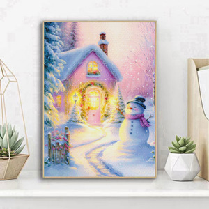 SONGWOOART Pintura de Diamantes 5D con Escena de Castillo de Nieve, Decoración para el Hogar, Imagen de Castillo Impresa con Pedrería, Arte de Diamantes DIY - Product Image 2