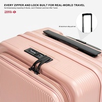 Ensemble de bagages 3 pièces grande capacité et durable, valise rigide à roulettes avec ouverture frontale 20 pouces et ouverture latérale 24/28 pouces, avec serrure TSA