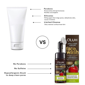 Vinagre de sidra de manzana, limpiador <span class=keywords><strong>facial</strong></span> de lavado espumoso con cepillo orgánico, hidratante profunda, cepillo <span class=keywords><strong>facial</strong></span> - Product Image 5