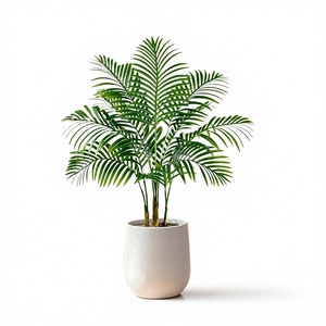 Palmier Artificiel 90 cm <span class=keywords><strong>en</strong></span> Plastique Tropical avec 9 Troncs, Design Écorce Réelle, Feuilles Ajustables, Écologique, pour Intérieur - Product Image 1