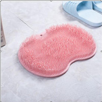 Brosse de massage en silicone pour nettoyer le dos des pieds, tapis antidérapant pour salle de bain, grattoir de douche exfoliant avec ventouse