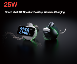 แท่นชาร์จไร้สายรูปทรงเปลือกหอยสุดหรูอเนกประสงค์ พร้อมลำโพงบลูทูธ ไฟ RGB สำหรับ iPhone 15 <span class=keywords><strong>Pro</strong></span> Max กำลังไฟ 25W รองรับระบบดรอปชิปปิ้ง รุ่น X16 - Product Image 2