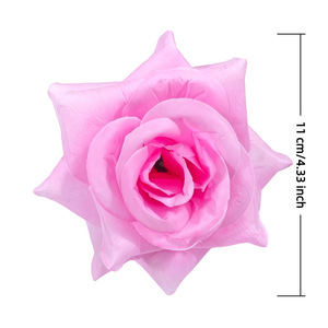 Tête de rose artificielle 11 cm, fleur rose pour bouquets et décorations DIY - Product Image 1