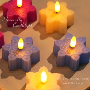 Cinque stelle neve ha condotto la luce del tè molti colori senza fiamma elettronica candela festa attività a batteria alimentato a forma di numero confezionato - Product Image 4