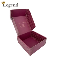 Boîte d'expédition en carton ondulé personnalisée, boîte en carton de luxe à motif violet, boîte d'emballage pour cosmétiques, bijoux, perruques, taille personnalisée