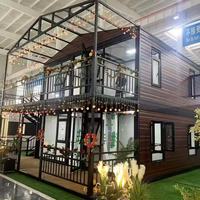 Zweistöckige 40-Fuß-20-Fuß-Luxus-Fertigvilla mit 2 Schlafzimmern, Vorgefertigtes Faltbares Erweiterbares Containerhaus, Tragbares Mobiles Tiny Home