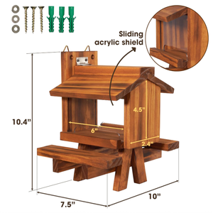 Vente chaude Poli <span class=keywords><strong>Bois</strong></span> Écureuil et Chipmunk Feeder Peint À La Main <span class=keywords><strong>Jardin</strong></span> Table De Pique-Nique <span class=keywords><strong>avec</strong></span> Décor À La Maison Motif - Product Image 3