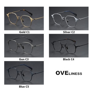 Montura de gafas de titanio puro para hombre, gafas ópticas 2024 para hombre, gafas cuadradas para mujer, montura óptica para miopía, gafas - Product Image 5