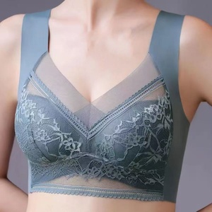 Promotion : Soutien-gorge sans armatures en dentelle, grande taille, en soie glacée, sans couture, respirant, fin, avec dos élégant - Product Image 2