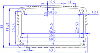 Boîtier électronique en aluminium extrudé, prototype de coque électronique, boîtier en aluminium extrudé, boîtier pour carte de circuit imprimé, 63*38mm