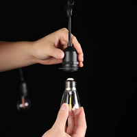 Guirlande lumineuse LED extérieure étanche IP65 avec fil de cuivre PVC, prise EU 10m/15m, ampoule S14 1W