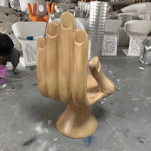 เก้าอี้ทรงปาล์มไฟเบอร์กลาสทันสมัย แข็งแรงทนทาน เก้าอี้นั่งเดี่ยว ตกแต่งอย่างมีศิลปะ เฟอร์นิเจอร์เสริมสำหรับอพาร์ทเมนต์ ห้องรับประทานอาหาร ห้องนั่งเล่น - Product Image 6