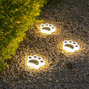 Lámpara Solar Decorativa para Jardín con Forma de Pata de Gato, Paquete de 4, Resistente al Agua, para Exteriores, Césped, Camino - Product Image 2