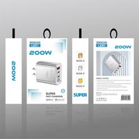Colokan AS EU 200W 2 Type-c+ USB Pengisi Daya Cepat Ponsel Tipe c PD Pengisi Daya Cepat 200W Adaptor Daya Usb-c