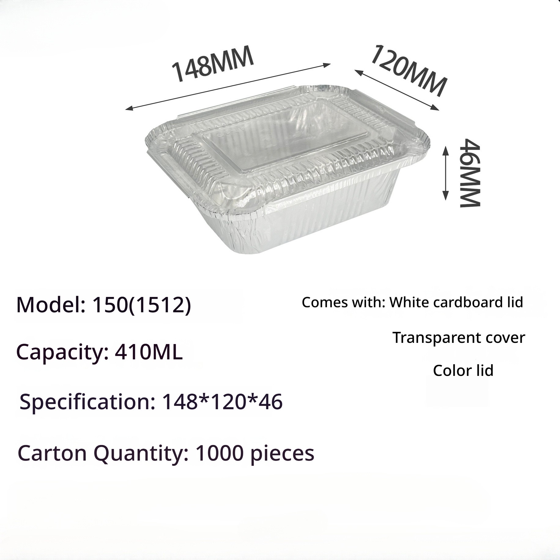 150 plus couverture transparente