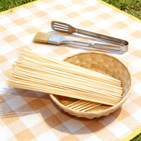 Bâtonnets de barbecue en bambou de qualité alimentaire naturelle, longueur 12-50 cm, bâtonnets en bambou écologiques, brochettes biodégradables pour barbecue