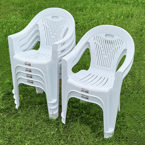 Manufacturer Source <strong>Large</strong> Stall White Modern Plastic Tables Chairs Outdoor Home Family Gathering Plastic Furniture <strong>Armchair</strong> - Product Image 3