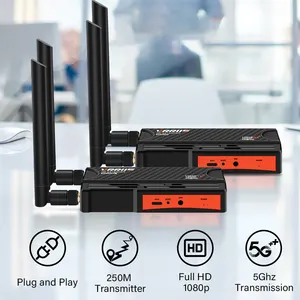 Wireless HD Video Transmitter And Receiver 250 Meters Wireless Extender Kit 0.06s Latency Through The Wall One-to-many