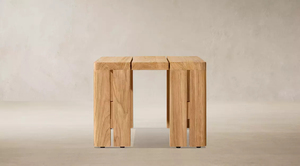 Mesa Auxiliar de Madera de Teca de Grado A, Estilo Tropical Minimalista, Ahorra Espacio, con Listones Expertamente Diseñados, para Exteriores, Ideal para Piscina y Balcón - Product Image 4