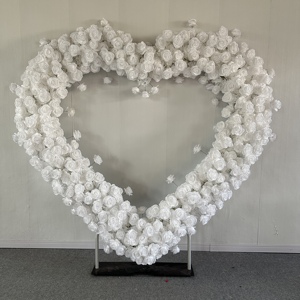 T-HFA109 High Quality white heart shape flower <b>arch</b> love heart flower <b>arch</b> artificial flowers <b>arches</b> <b>for</b> wedding <b>decorations</b> - Product Image 2