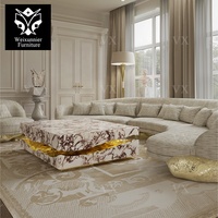 Boca table basse de luxe en marbre Calacatta au design carré moderne pour salon meubles de maison