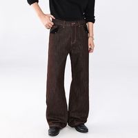Nouveau style Old Money Y2K, pantalon décontracté taille mi-haute en denim respirant et écologique à jambe large