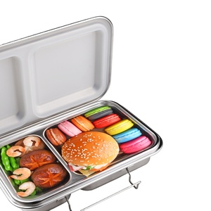 Aohea Best Selling Kids Lunch Box For Camping Insulated 2 5 Compart Stainless Steel Leakproof Bento Steel Lunch Box
