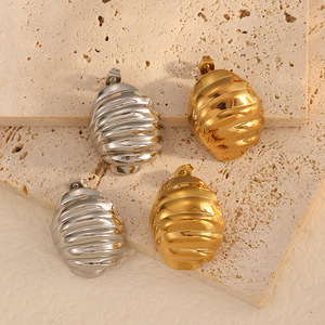 Geometric Spiral <b>Stud</b> Earrings Zinc Alloy Gold <b>Silver</b> Color For Women Fashion Jewelry - Product Image 2