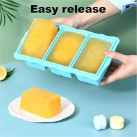 Plateau de congélation en silicone avec couvercle Moules pour aliments en silicone pour congélateur Grand bac à glaçons Conteneur de congélation Moules en silicone pour le stockage des aliments