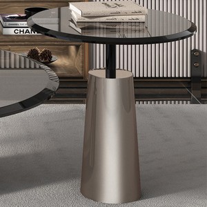 Luxury Metal Coffee <strong>Table</strong>, Minimalist <strong>Clear</strong> Glass Side <strong>Table</strong>, Home Entryway <strong>Table</strong> and Living Room Set - Product Image 3