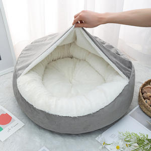 Cama ortopédica de lujo para perro y gato, manta con capucha para calor y seguridad, lavable a máquina, resistente al agua/suciedad - Product Image 6