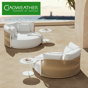 Mobilier d'extérieur : Chaise longue de piscine, <span class=keywords><strong>transat</strong></span> de jardin en aluminium, mobilier de patio en métal, chaise longue de terrasse, lit de repos en corde - Product Image 1