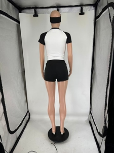 Nuovi Arrivi Conyson: Tuta Sportiva Estiva da <span class=keywords><strong>Donna</strong></span> Personalizzabile, Set Due Pezzi con Fascia per Capelli - Product Image 5