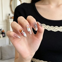 Autocollants 5D TSZS pour ongles Halloween : Citrouille, toile d'araignée, fantôme, chauve-souris, gelée – Décorations adhésives pour manucure DIY