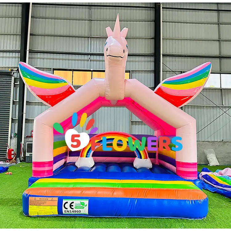 Hot selling inflatable unicorn castle 13ft bounce house jumper bouncer for party rental