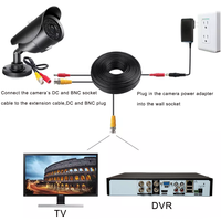 2MP 5MP 8MP 1080P PVC BNC Câble Coaxial pour DVR Surveillance CCTV Caméra Analogique avec Alimentation