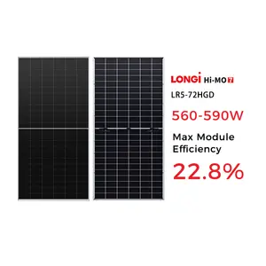 High Efficiency Longi Hi-Mo 7 Solar Panels 580w LONGi Himo 7 Pv Modules 560w 570w 580w 590watts Longi Bifacial Solar Power Panel