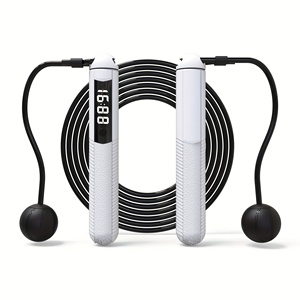 <span class=keywords><strong>Corde</strong></span> à <span class=keywords><strong>sauter</strong></span> intelligente avec poignée en PVC et câble en acier pour l'entraînement à domicile, suivi des calories et entraînement <span class=keywords><strong>cardio</strong></span> - Product Image 4