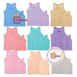 High Quality Sublimation Polyester <strong>Tank</strong> <strong>Top</strong> American Size Solid Pastel Color <strong>Racer</strong> Scrunch Back Women Lady <strong>Tank</strong> <strong>Top</strong> - Product Image 4