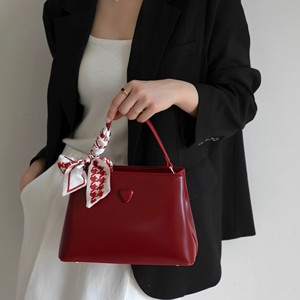Sac de Mariage Rouge pour Femme, Nouveau Sac Seau Carré Rétro Tendance Grande Capacité Portable avec Fermeture Éclair, Sac Panier à Légumes 40 - Product Image 3