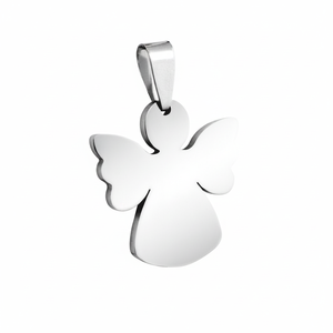Ciondolo Angelo in Acciaio Fine, Elegante e Delicato, Pendenti e Charms - Product Image 2