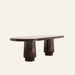 Juego de Mesa de Comedor de Madera Maciza de Diseño Moderno Arcadia, Forma Ovalada, Ensamblado, Extensible, para Uso en el Hogar, Oficina o Restaurante - Product Image 1