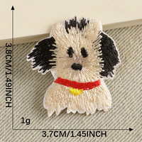 Étiquettes brodées sur ordinateur, accessoires vestimentaires, autocollants brodés, patchs de chien de dessin animé, badges, autocollants à dos adhésif