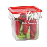 Conteneurs transparents en plastique pour PC, grands récipients hermétiques pour aliments, farine et sucre, boîte de rangement carrée en plastique, seau de rangement