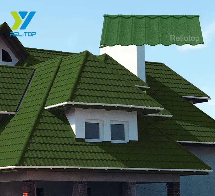 Thickness 0.35mm lightweight roofing sheet Roofing Material Stone Coated Metal Roof Tile