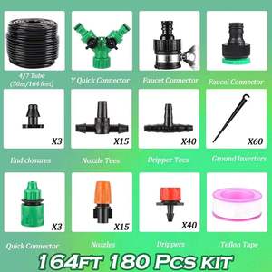 Drip Irrigation Watering Kit 164ft 1/2 In PVC Pipe Automatic Garden System For Balcony Flower Pot Gardening Tools - Product Image 4