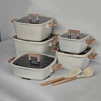 Ensemble de casseroles à induction, ustensiles de cuisine modernes multicouches, 15 pièces, en alliage d'aluminium antiadhésif