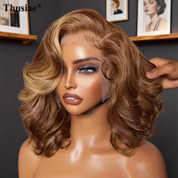 Perruque Bob Lisse 100% Cheveux Brésiliens Vierges Naturels, Effet Rebondissant, Taille Moyenne, avec Dentelle Transparente, Sans Colle, pour Femmes, Fournisseur de Premier Plan